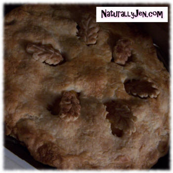 Homemade Apple Pie with Leaf Detailed Crust Topper